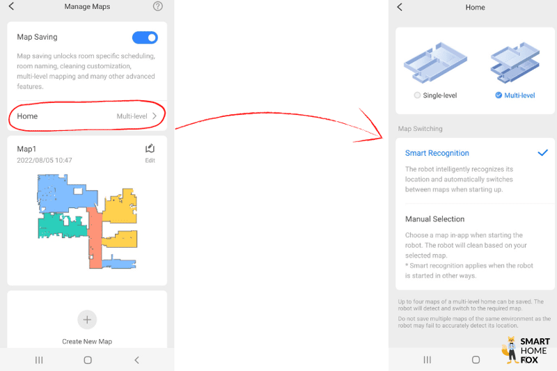 Der Roborock S7 Pro Ultra kann bis zu 4 Karten in der App speichern